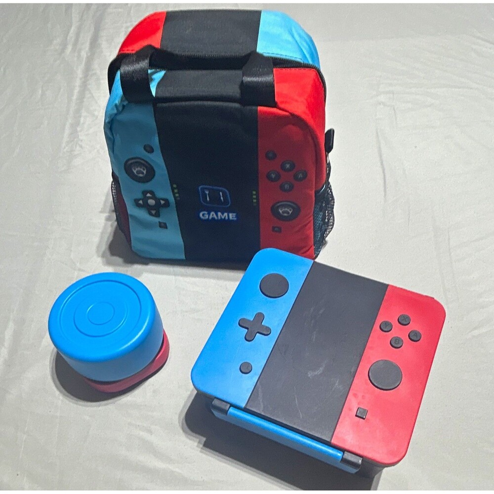 Video Game Console Bento Lunch Box Set Insulated Bag Thermo Food Jar Red Blue